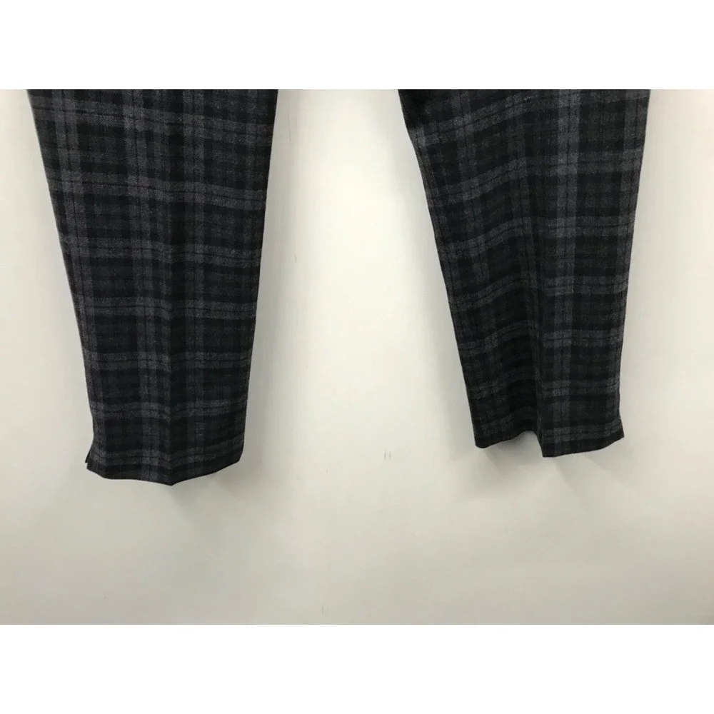 Talbots Petites Women's Size 10P Signature Wool Blend Pants Gray Plaid Slacks
